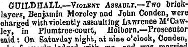 GUILDHALL.—Violent Assault.—Two bricklay...