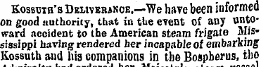 Kossuth's Deliverance.—We have been info...