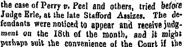 the case of Perry v. Peel and others, tr...