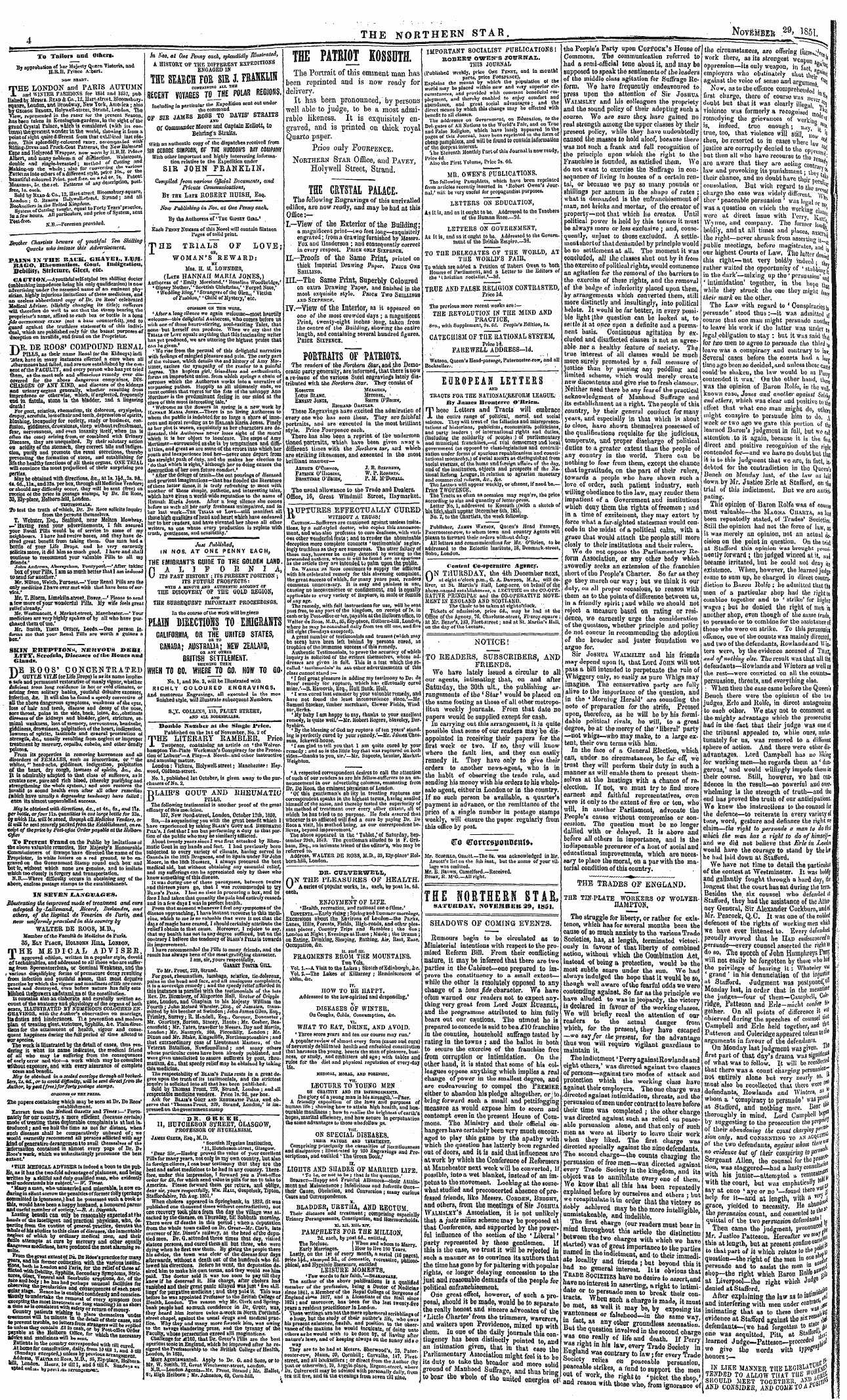 Northern Star (1837-1852): jS F Y, 2nd edition - Ad00406