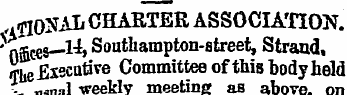 aflONAL CHARTER ASSOCIATION. Oj&ces—H So...