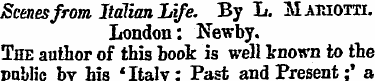Scenes from Italian Life. By L. Mamoth. ...