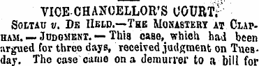 VICE CHANCELLOR'S COURT? Soltau v. De He...