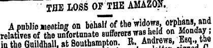 THE LOSS OF THE AMAZON. A public meeting...