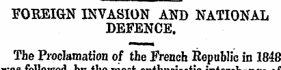 FOREIGN INVASION AND NATIONAL DEFENCE. T...