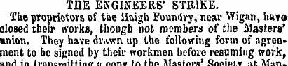 THE ENGINEERS' STRIKE. The proprietors o...