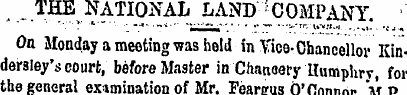 THE NATIONAL LAND -COMPANY. ' On Monday ...
