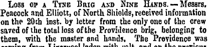 Loss op a Ttne Brig ano Nine Hands. — Me...