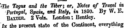 VRe Tagus and the Wter i or, Notes of Tr...