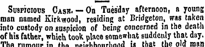 Suspicions Cash. — On Tuesday afternoon,...