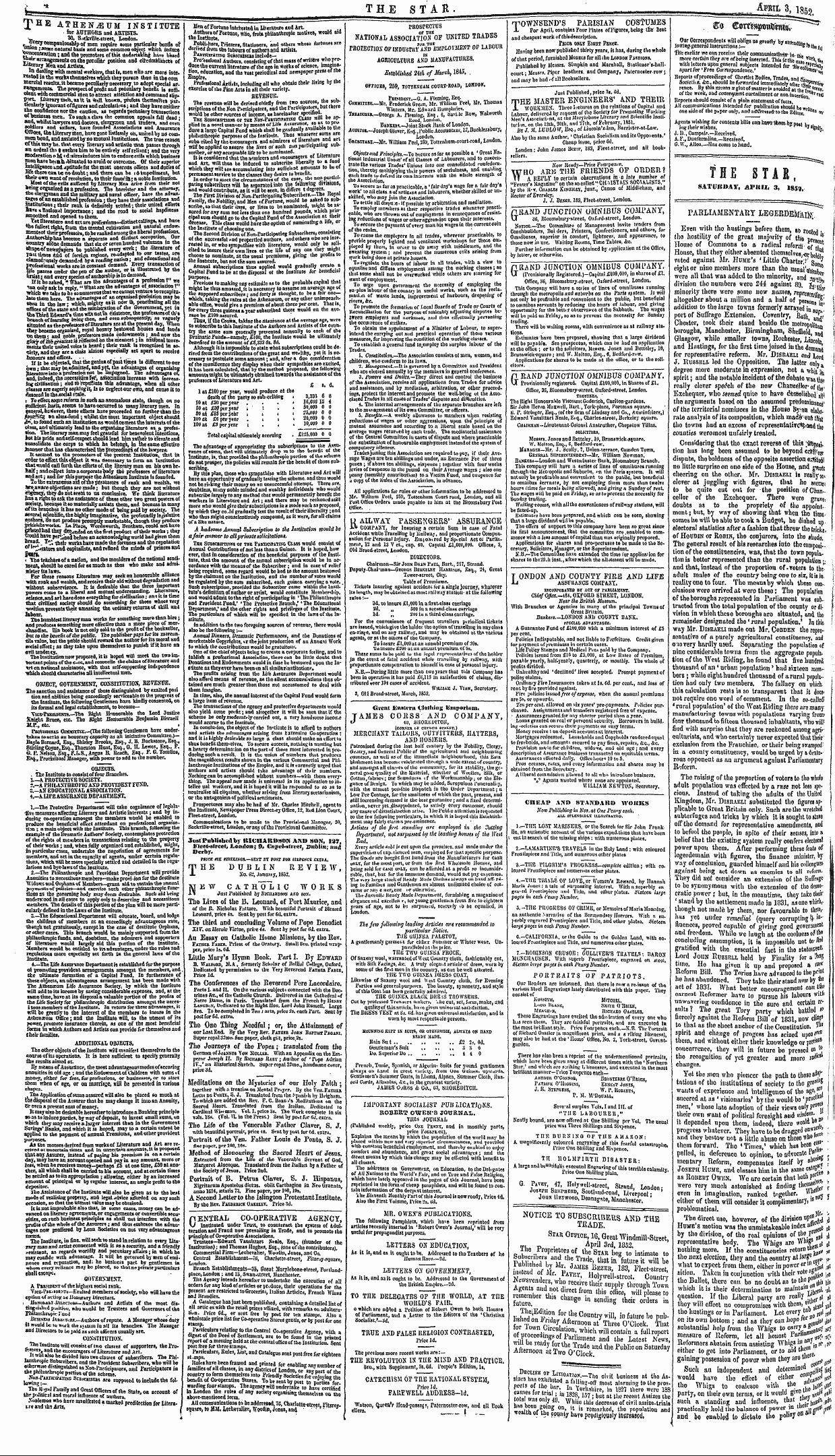 Northern Star (1837-1852): jS F Y, 2nd edition - Jhe Athen^Um Institute For Atjihgrs And Artists.