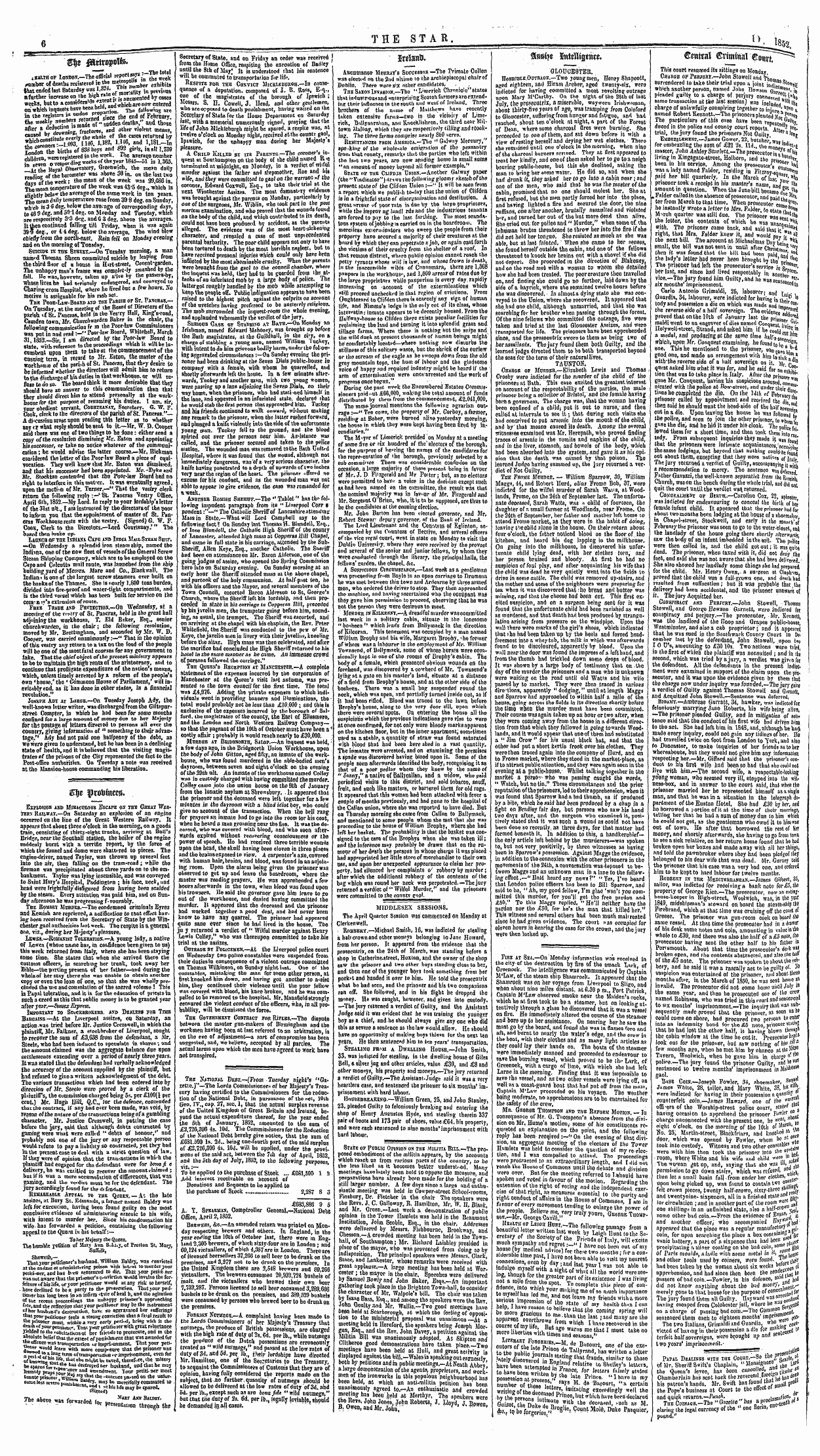 Northern Star (1837-1852): jS F Y, 2nd edition - Central Criminal Eourt