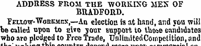 ADDRESS FROM. THE WORKING MES OF BRADFOR...