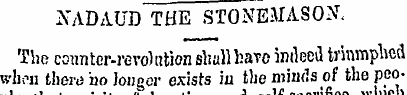 XADAUD THE STONEMASON, The counter-revol...