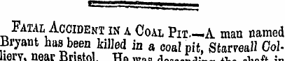 | r Fatal Accident in a Coal Pit—A man n...