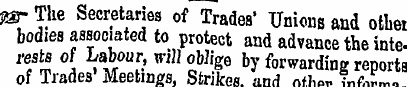 US- The Secretaries of Trades' Unions an...