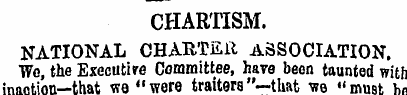 CHARTISM. NATIONAL CHARTER ASSOCIATION. ...