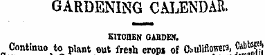 GARDENING CALENDAR. KITCHEN GABDEN. Cont...