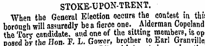 STOKE-UPON- TRENT. When the General Elec...