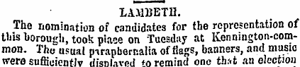 LAMBETH. The nomination of candidates fo...