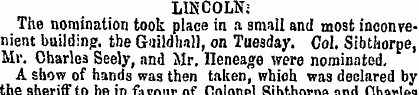 LINCOLN; The nomination took place in a ...