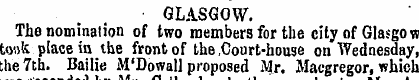 GLASGOW. The nomination of two members f...