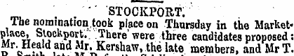 ' STOCKPORT; The nomination took place o...