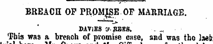 BREACH OF PROMISE OF MARRIAGE. " -* DAV1...