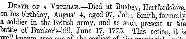 Death op a Veteran—Died at Bushey, Hertf...