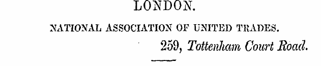 LONDON. NATIONAL ASSOCIATION OF UNITED T...