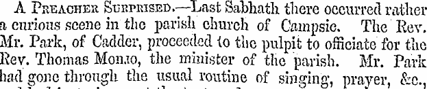 A Preacher Surprised.—-Last Sabbath ther...