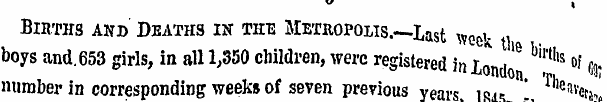 Births and Deaths m the Metropolis. —las...