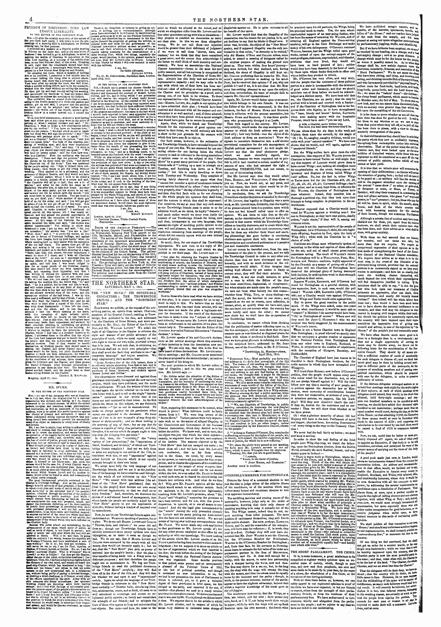 Northern Star (1837-1852): jS F Y, 3rd edition - The Jnoether]Si Star. Saturday, May 1, 1841.