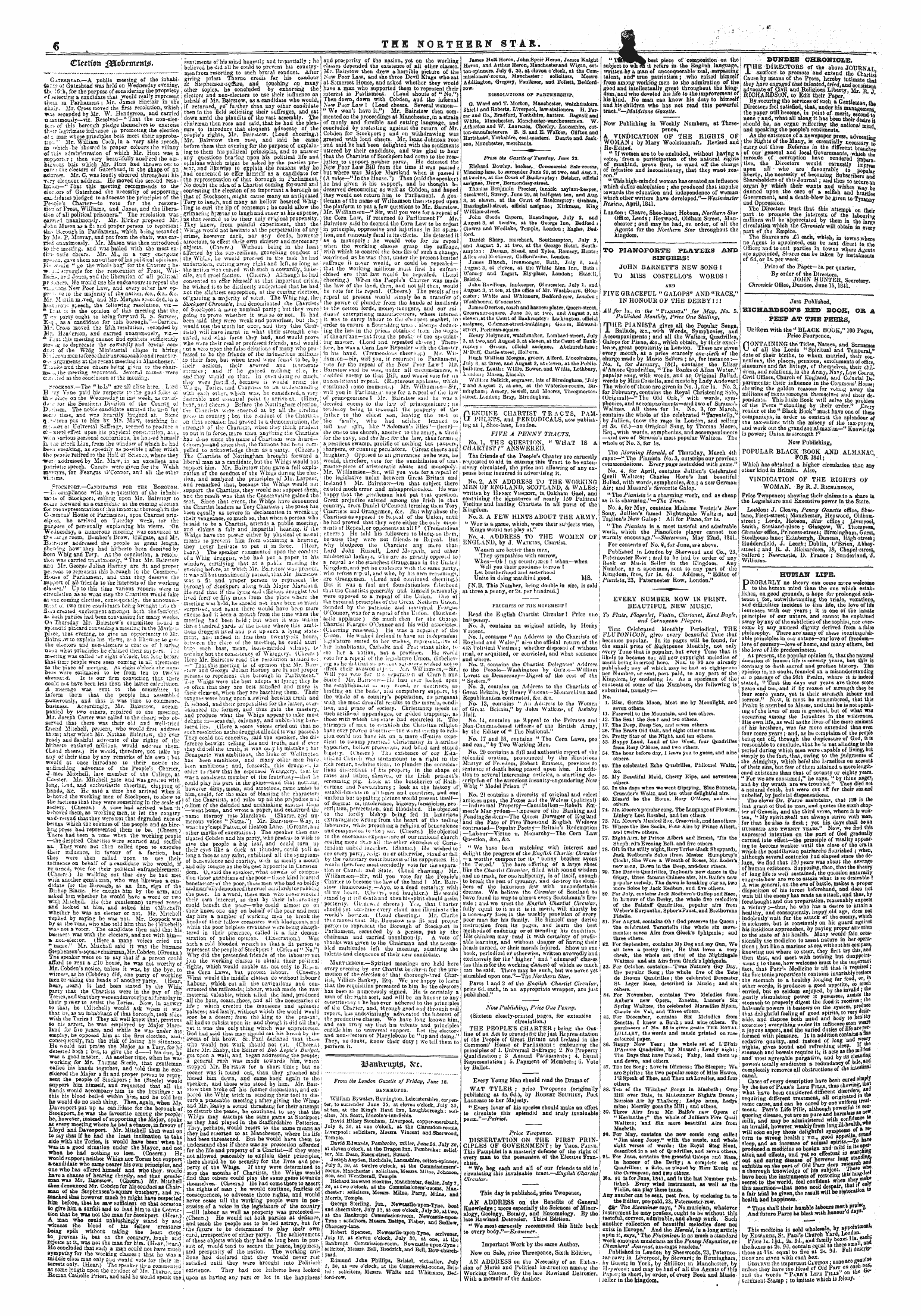 Northern Star (1837-1852): jS F Y, 3rd edition - Genuine Chartist Tracts, Pamphlets, And Periodicals, Now Publishi;I& At 1, Shoe-Lane, London. Five A Penny Tracts. No. 1, The Question, " What Is A