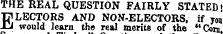 THE REAL QUESTION FAIRLY STATED; ELECTORS AND NON-ELECTORS, if you would learn the real merits of the "Corn