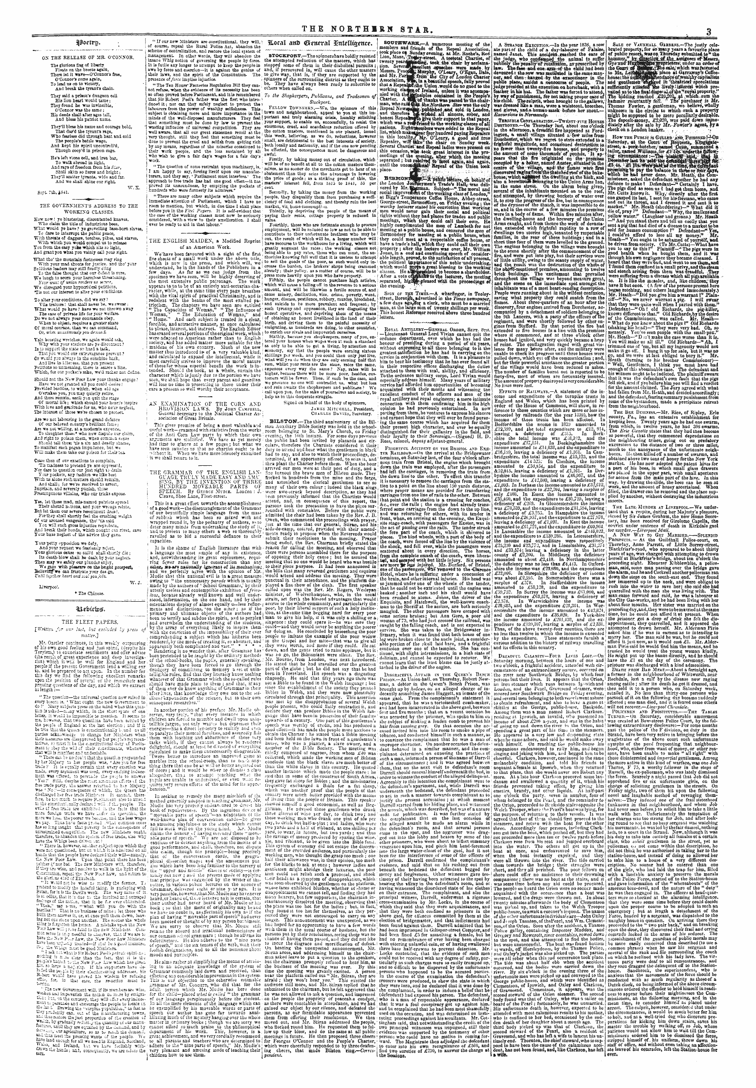 Northern Star (1837-1852): jS F Y, 3rd edition - Horal An& &Tnevtil 32ntexlig^Ence*