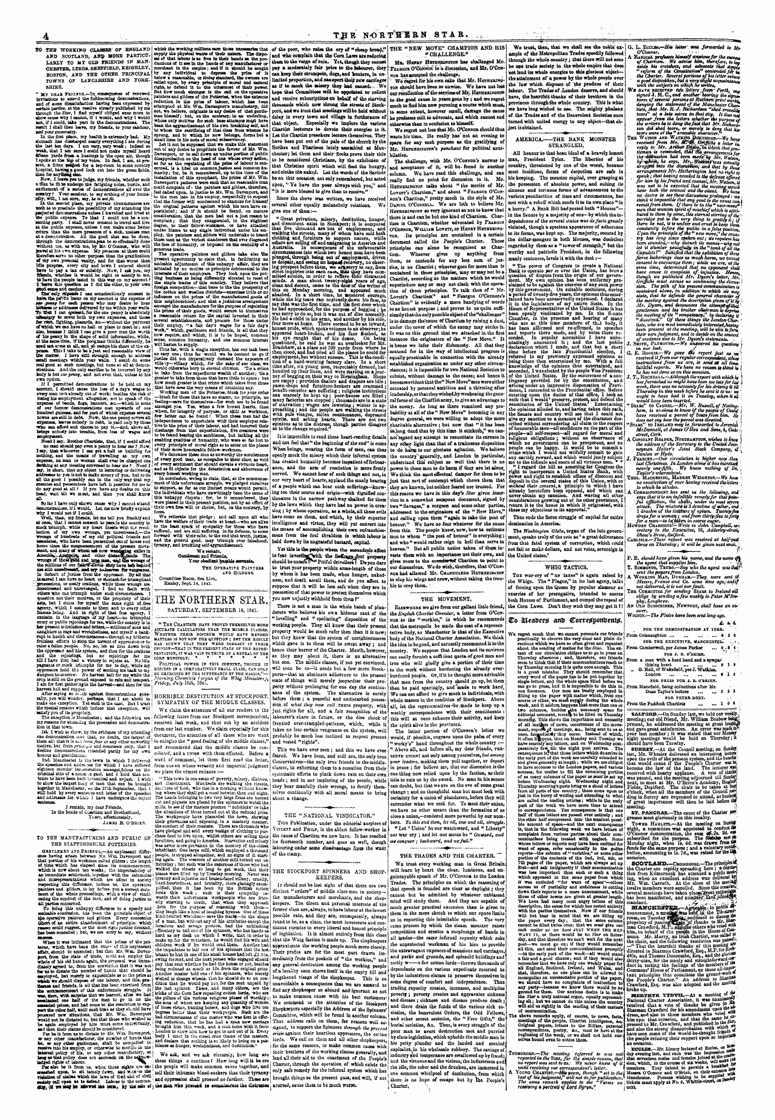 Northern Star (1837-1852): jS F Y, 3rd edition - The Northern Star Saturday, September 18, 1841.