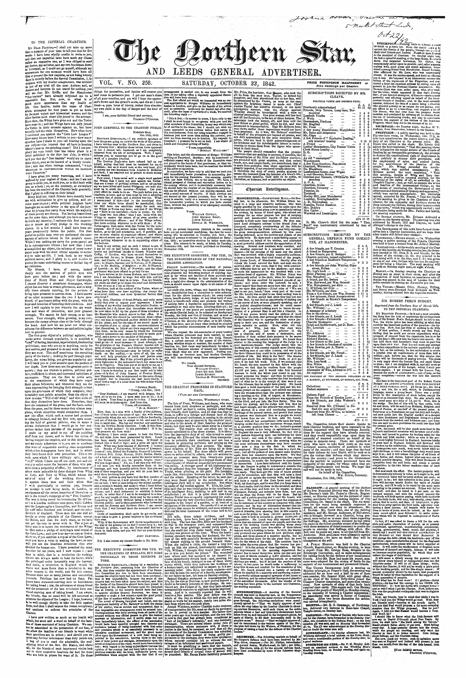 Northern Star (1837-1852): jS F Y, 3rd edition - &Lt;£!)Aritet 3hut*Ui&Ence.