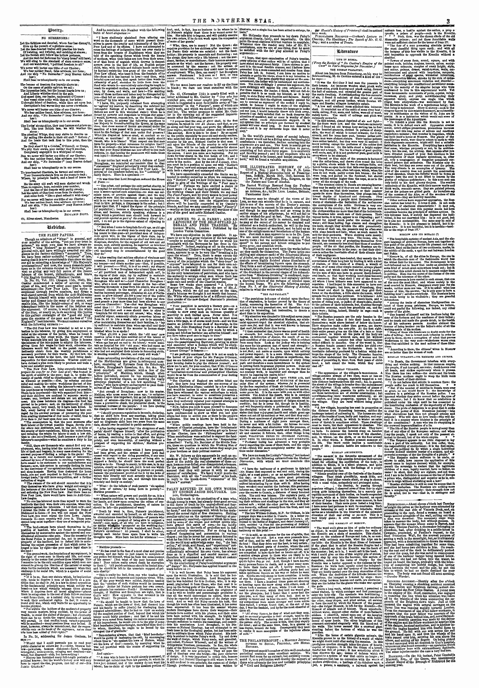 Northern Star (1837-1852): jS F Y, 3rd edition - 3poeir£.