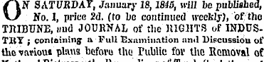 O N SATURDAF, January 18 , 1845 , will b...