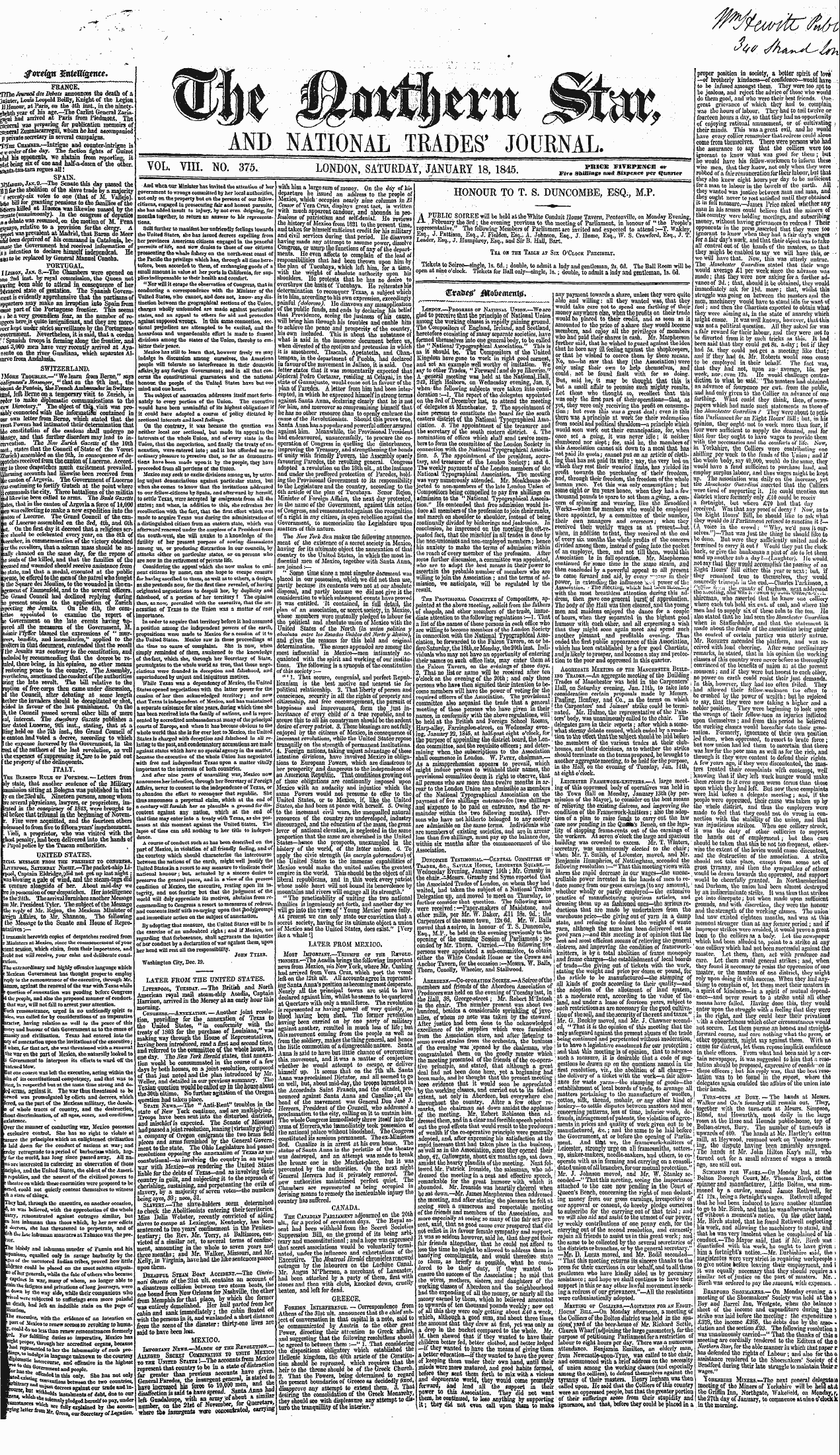 Northern Star (1837-1852): jS F Y, 3rd edition - Ar00106