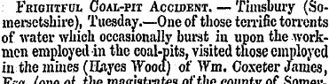 Frightful Coal-pit Accident. — Tunsbury ...