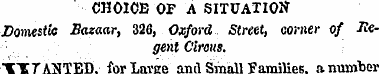 CHOICE OF A SITUATION Domestic Bazaar, 3...