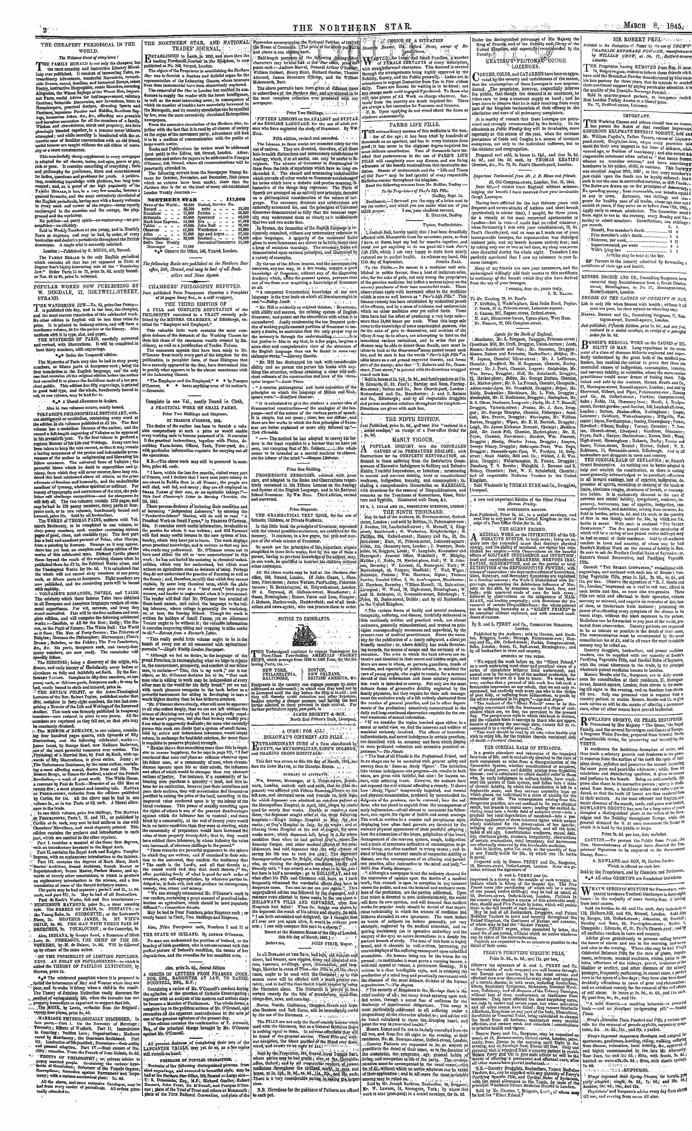 Northern Star (1837-1852): jS F Y, 3rd edition - Ad00214