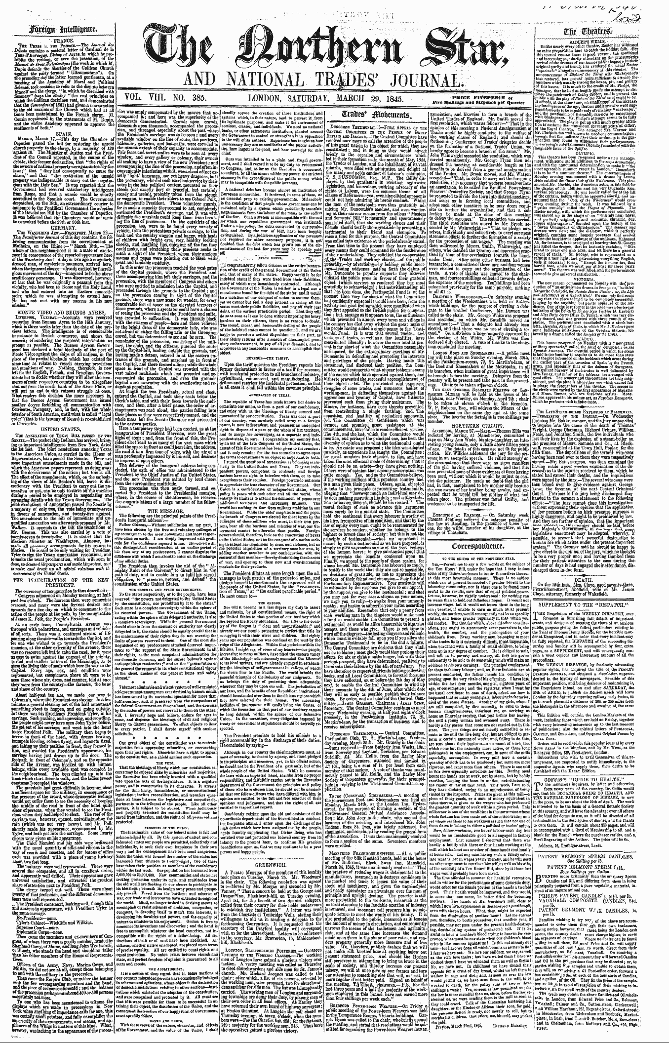 Northern Star (1837-1852): jS F Y, 3rd edition - ' -Vs / Is-*"" V ~C / T ~F R^ I