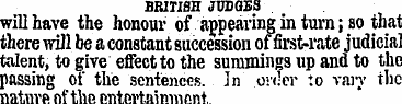 BRITISH JUDGES will have the honour of a...