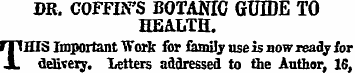 DR. COFFIN'S BOTANIC GUIDE TO HEALTH. TH...