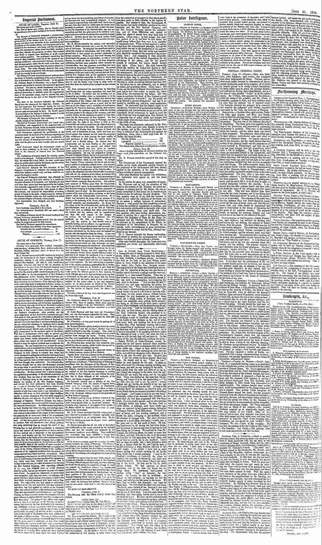 Northern Star (1837-1852): jS F Y, 3rd edition - Sanfonipts, &??,