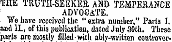 THE TRUTII-SEEKEa Am TEMPERANCE ADVOCATE...