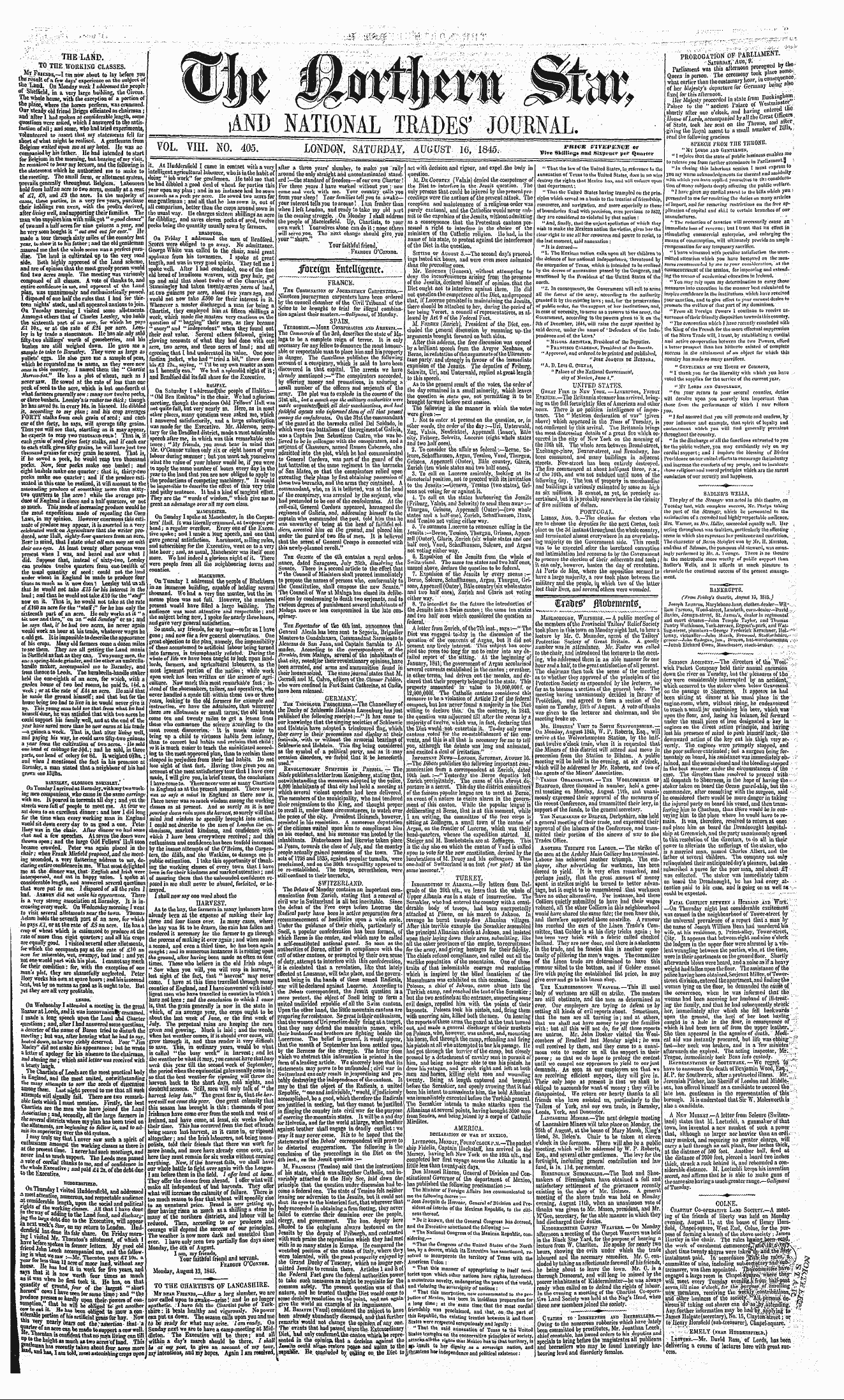 Northern Star (1837-1852): jS F Y, 3rd edition - Ss Hpinsj»En--»Eau, , Nceoan^Utahwv Akef...